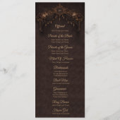 Elegant floral Gothic Halloween Wedding Program Menükarte (Rückseite)