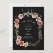Elegant floral Gothic Save the Date (Vorderseite)