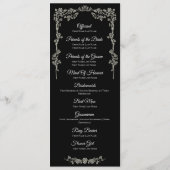 Elegant floral Gothic Wedding Program Menükarte (Rückseite)