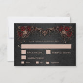 Elegant floral gothic Wedding RSVP Card Karte (Vorderseite)