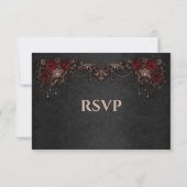 Elegant floral gothic Wedding RSVP Card Karte (Rückseite)