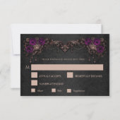 Elegant floral gothic Wedding RSVP Card Karte (Vorderseite)