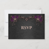 Elegant floral gothic Wedding RSVP Card Karte (Rückseite)