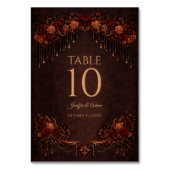 Elegant floral Gothic Wedding Table number Tischnummer (Rückseite)