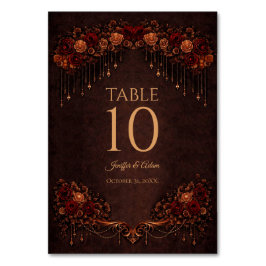 Elegant floral Gothic Wedding Table number Tischnummer