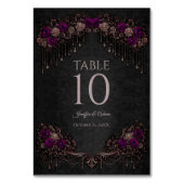 Elegant floral Gothic Wedding Table number Tischnummer (Rückseite)