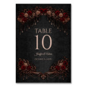 Elegant floral Gothic Wedding Table number Tischnummer (Rückseite)