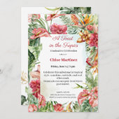Elegant Floral Graduation Celebration Invitation Einladung (Vorne/Hinten)