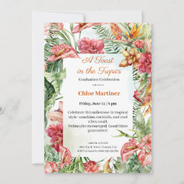 Elegant Floral Graduation Celebration Invitation Einladung