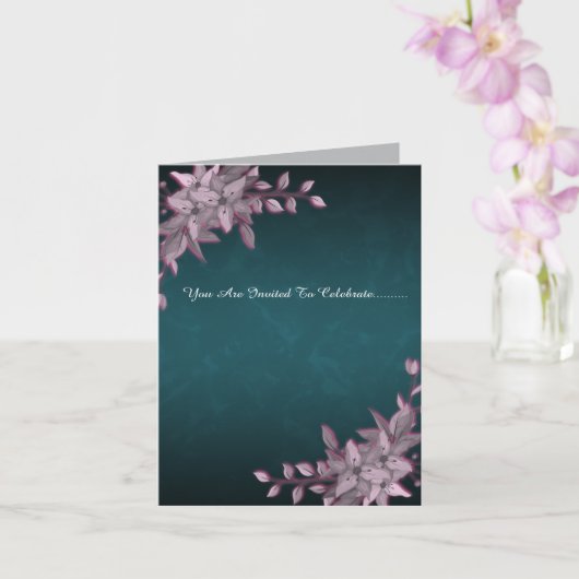Elegant Floral Graduation Folded Invitation Karte (Orchidee)