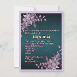 Elegant Floral Graduation Invitation Einladung