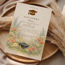 Elegant Floral Graduation Party Celebration Einladung