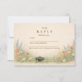 Elegant Floral Graduation Party Celebration RSVP Karte (Vorderseite)