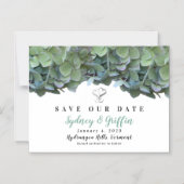 Elegant Floral Green Hydrangea Save Our Date Card Magneteinladung (Vorderseite)
