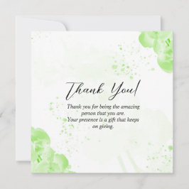 Elegant Floral Green Vielen Dank Feiertagskarte