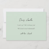 Elegant Floral Greenery Bridesmaid Vorschlag Card Einladung (Rückseite)