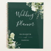 Elegant Floral Greenery Emerald Wedding Planer (Vorderseite)
