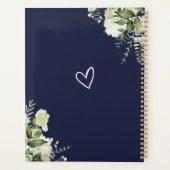 Elegant floral Greenery Navy Blue Wedding Planer (Rückseite)