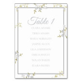 Elegant Floral Grey Wedding Seating Chart Card Tischnummer (Vorderseite)
