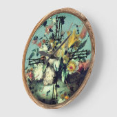 Elegant Floral Große Wanduhr (Winkel)