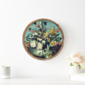Elegant Floral Große Wanduhr (Zuhause)