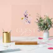 Elegant Floral Guest Book Sign Acrylschild (Hochzeit)
