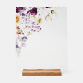 Elegant Floral Guest Book Sign Acrylschild (Vorderseite)