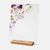 Elegant Floral Guest Book Sign Acrylschild (Winkel)
