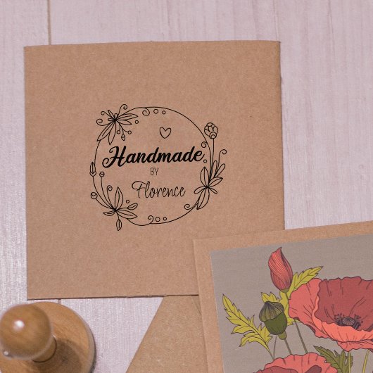 Elegant floral Handmade Gummistempel