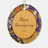Elegant Floral Happy Friendsgiving Keramik Ornament (Links)