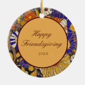 Elegant Floral Happy Friendsgiving Keramik Ornament (Hinten)