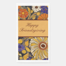 Elegant Floral Happy Friendsgiving Serviette