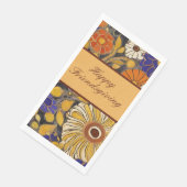 Elegant Floral Happy Friendsgiving Serviette (Ecke)