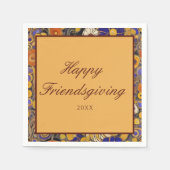 Elegant Floral Happy Friendsgiving Serviette (Vorderseite)