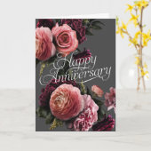 Elegant floral-happy Jubiläum Karte (Gelbe Blume)