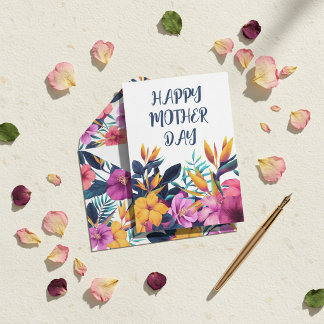 Elegant Floral Happy Mother’s Day Personalized  Feiertagskarte
