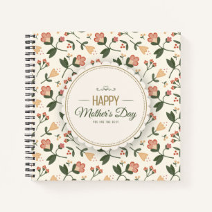 Elegant Floral Happy Mother's Day Gästebuch Notizbuch