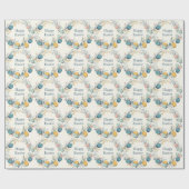Elegant Floral Happy Oaster Geschenkpapier (Flach)