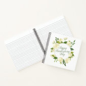 Elegant Floral Happy Thanksgiving | Notebook Notizblock (Innenseite)