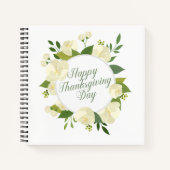 Elegant Floral Happy Thanksgiving | Notebook Notizblock (Vorderseite)