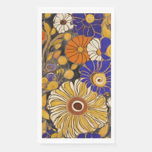 Elegant Floral Happy Thanksgiving Serviette (Vorderseite)