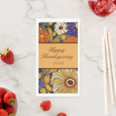 Elegant Floral Happy Thanksgiving Serviette (Beispiel)