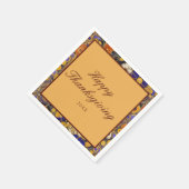 Elegant Floral Happy Thanksgiving Serviette (Ecke)