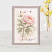Elegant Floral Happy Valentine’s Day Card Karte (Gelbe Blume)