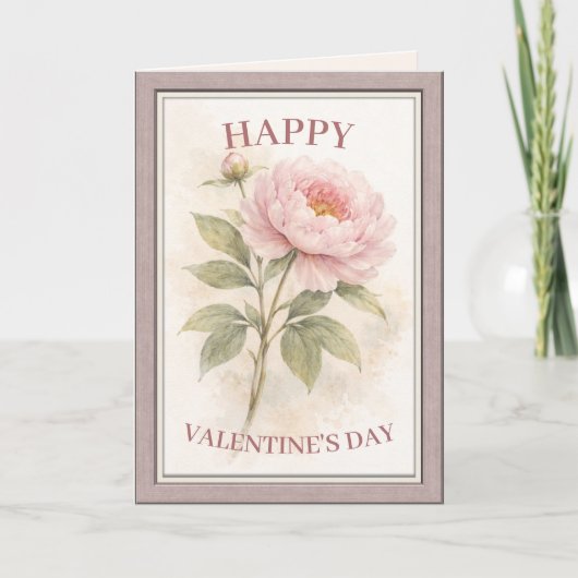 Elegant Floral Happy Valentine’s Day Card Karte (Vorderseite)