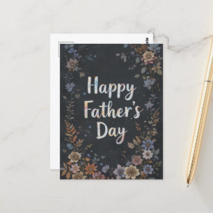 Elegant floral Happy Vathers Day Classic Postkarte