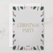 Elegant Floral Happy Weihnachten Party Einladung (Rückseite)