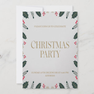 Elegant Floral Happy Weihnachten Party Einladung