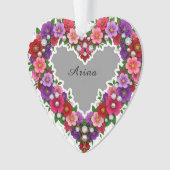 Elegant Floral Heart Design Ornament (Vorderseite)