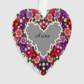 Elegant Floral Heart Design Ornament (Vorderseite)